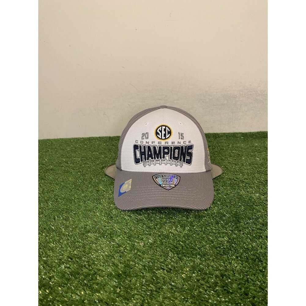 Alabama Crimson Tide hat cap strap back white gray football SEC Champs 2015 mens